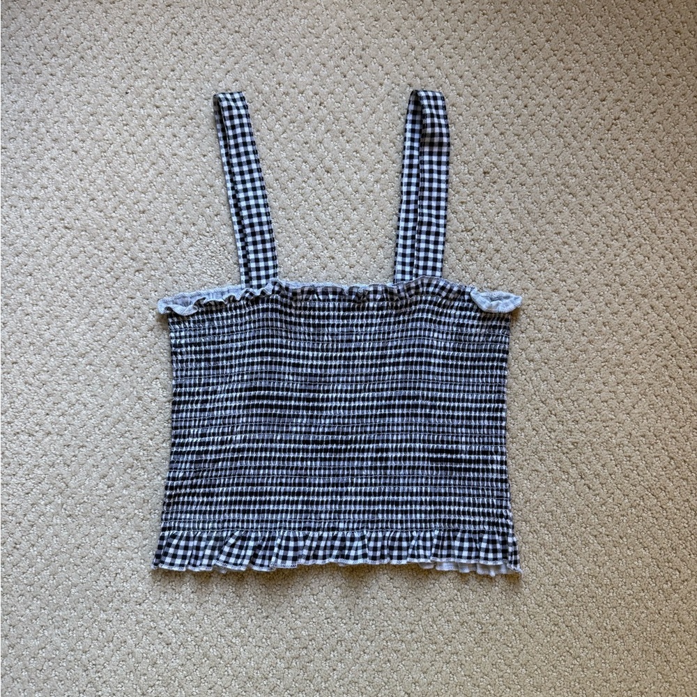 Me to We black gingham top